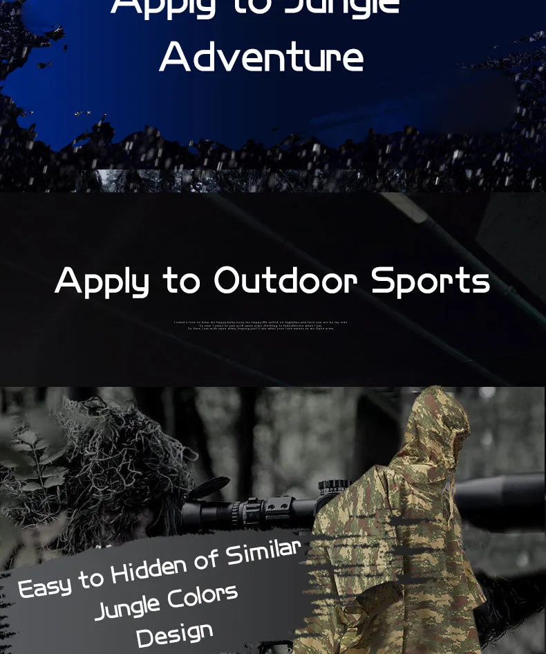 Impermeable Raincoats Women/Men Jungle Rain Poncho Backpack Camouflage Rain Coat Cycling Climbing Hiking Travel Rain Cover