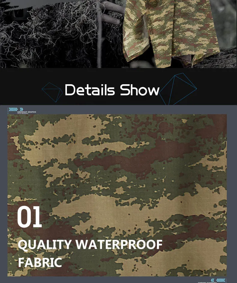 Impermeable Raincoats Women/Men Jungle Rain Poncho Backpack Camouflage Rain Coat Cycling Climbing Hiking Travel Rain Cover