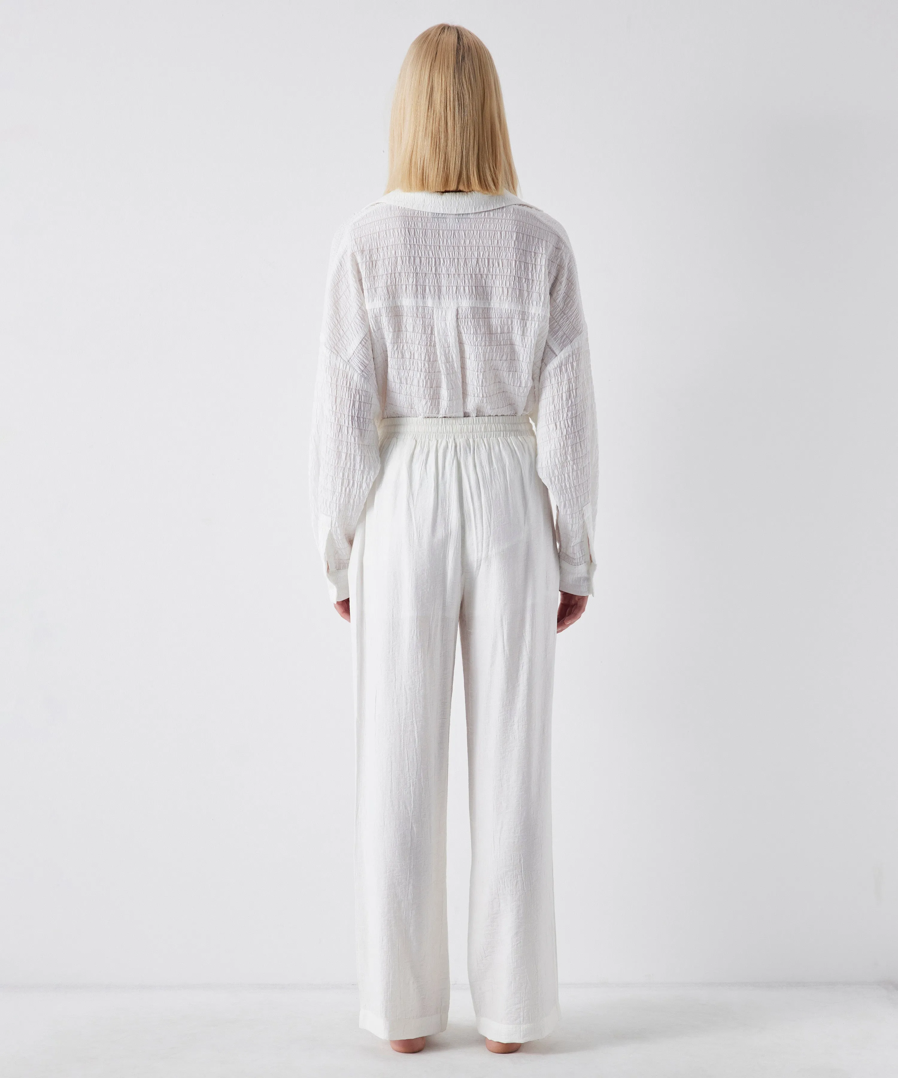 Ipekyol Textured Elasticated Waist Trousers White
