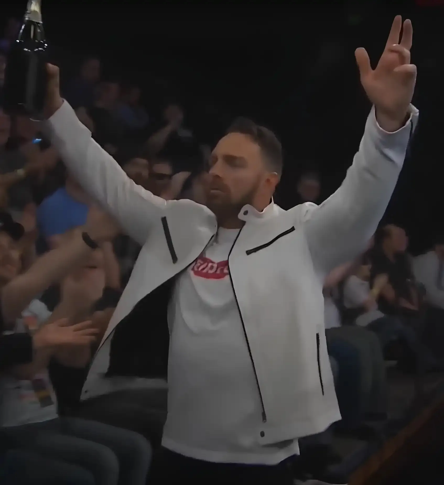 LA Knight WWE White Leather Jacket