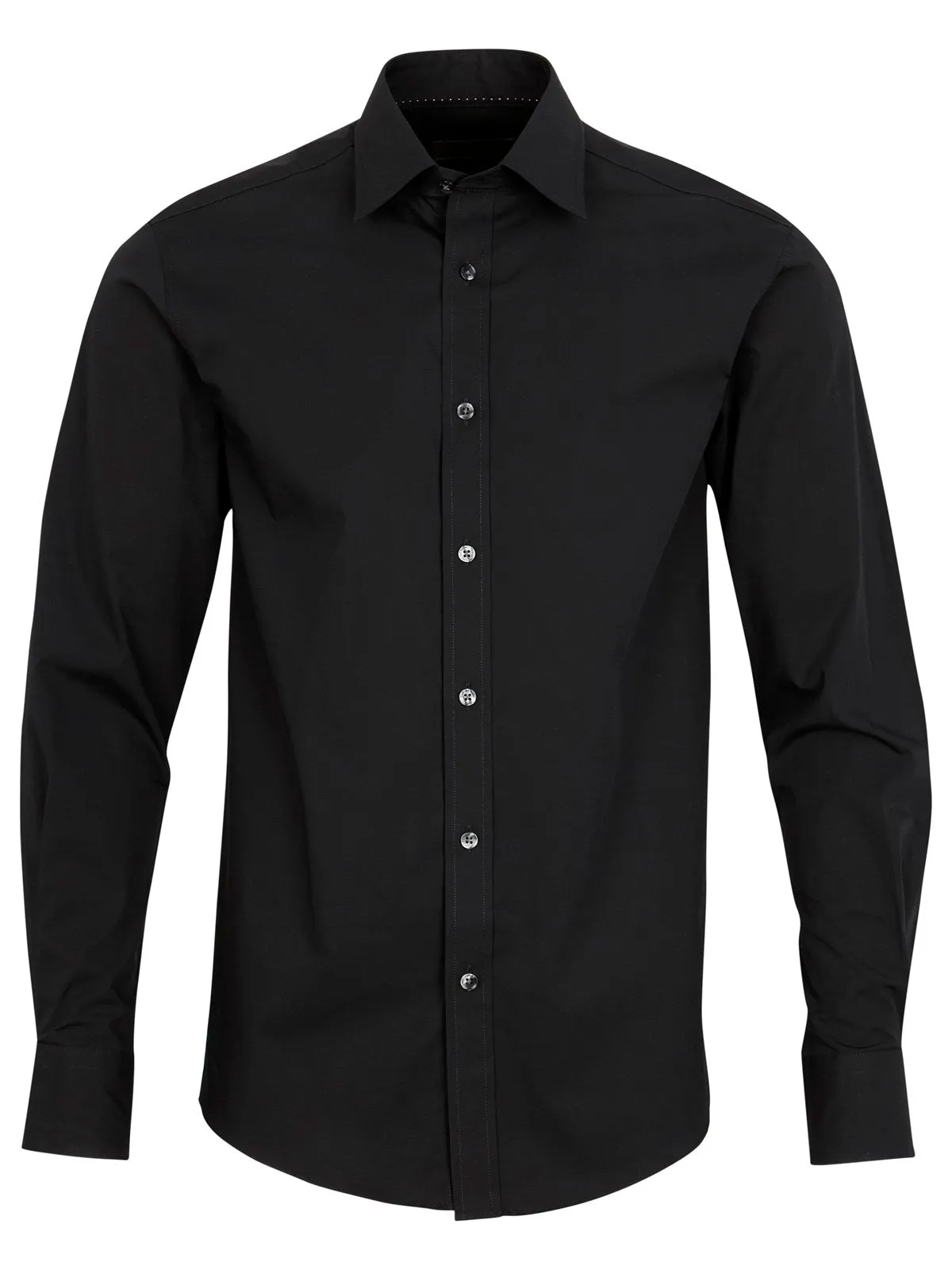 Lindbergh Plain Fine Twill Non Iron Stain Resistant Shirt | Black