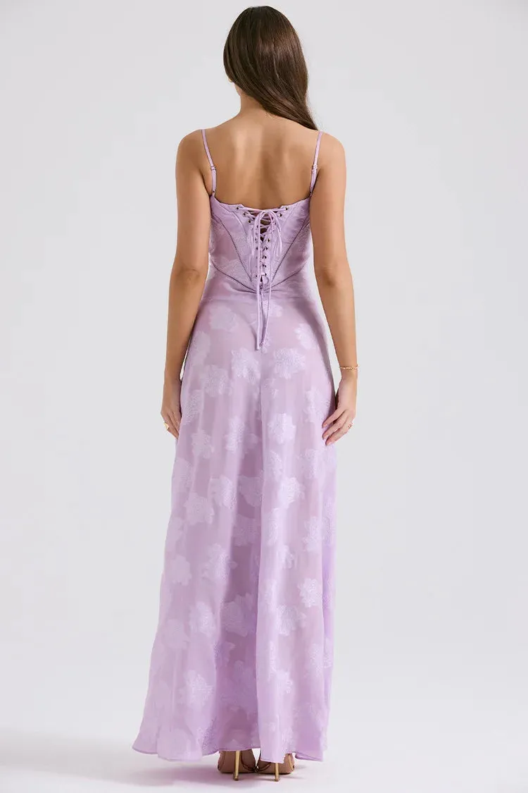 Long Sleeve Formal Deep V-Neck Evening Prom Gown