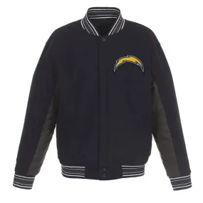 Los Angeles Chargers Navy Wool Full-Snap Jacket