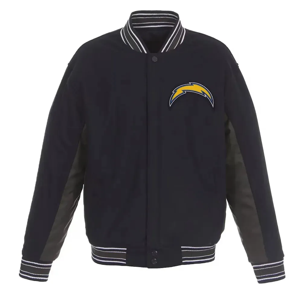 Los Angeles Chargers Navy Wool Full-Snap Jacket