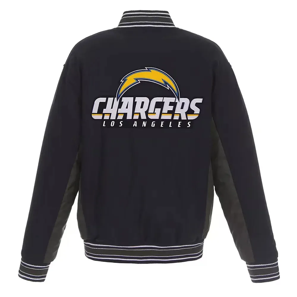 Los Angeles Chargers Navy Wool Full-Snap Jacket