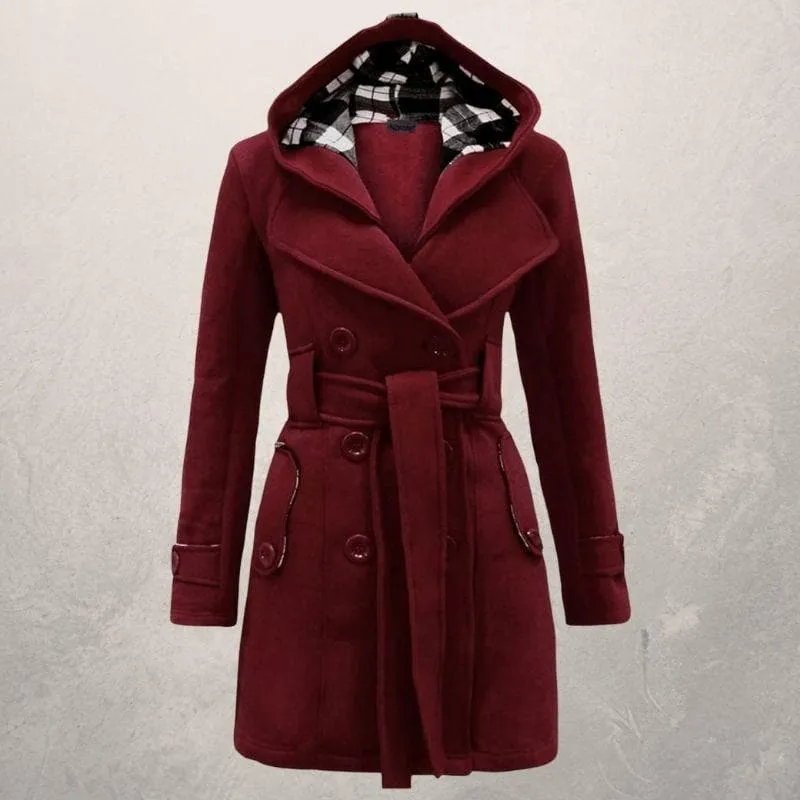 Lyssia | Hooded Peacoat - Elegant Winter Coat, Stylish & Warm