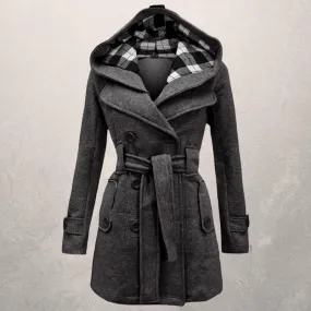 Lyssia | Hooded Peacoat - Elegant Winter Coat, Stylish & Warm