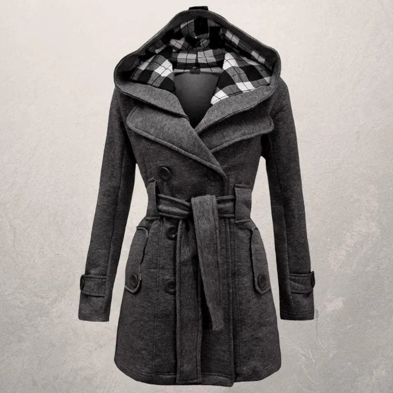 Lyssia | Hooded Peacoat - Elegant Winter Coat, Stylish & Warm