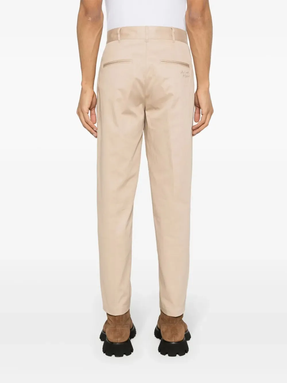 Maison Kitsuné Mens logo-embroidered cotton trousers apnts IT 44 US 34 x 28