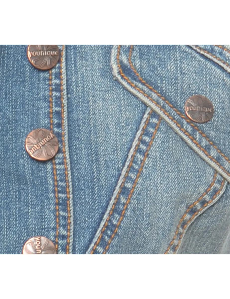 Medium Wash Denim Jacket Vest - S