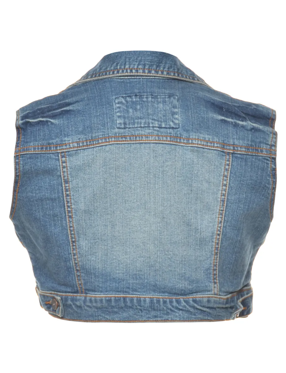 Medium Wash Denim Jacket Vest - S