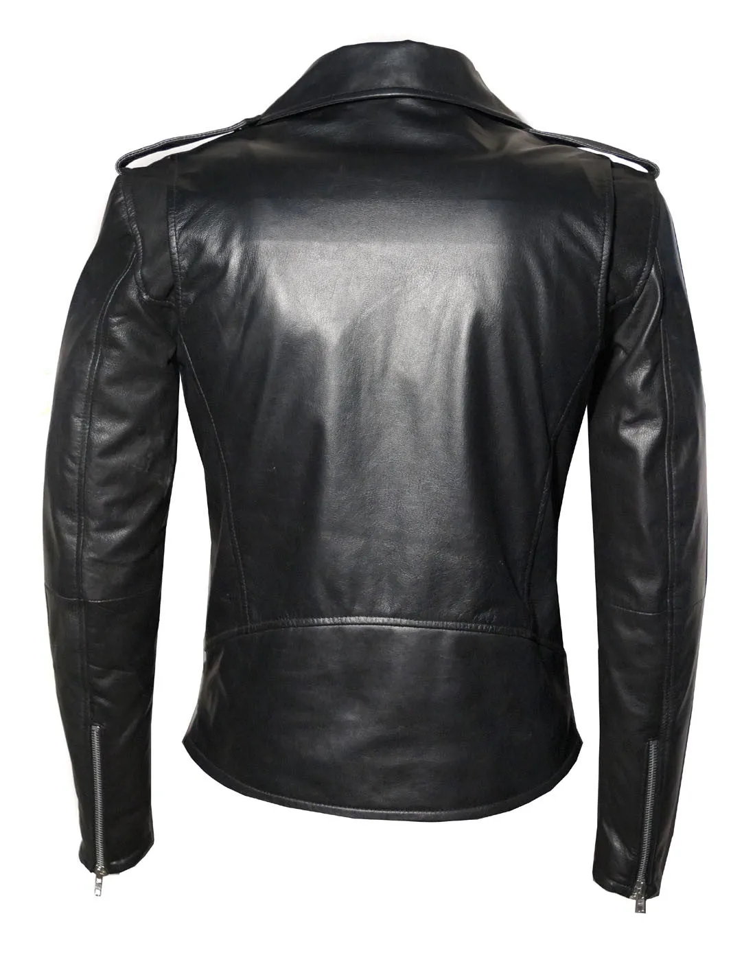Men Washed Vintage Motorcycle Leather Jacket