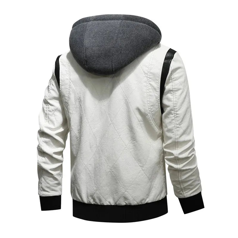Men's PU Leather Bomber Jacket - Hooded Scorpion Embroidery Motorcycle Coat for Autumn & Winter | Inspired by Ryan Gosling's Drive