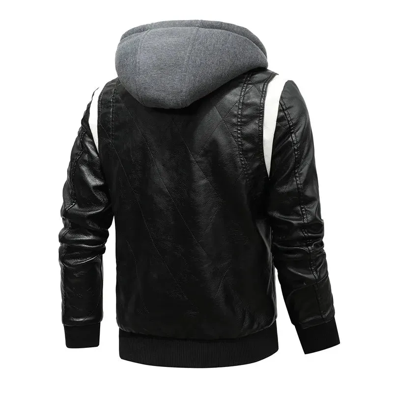 Men's PU Leather Bomber Jacket - Hooded Scorpion Embroidery Motorcycle Coat for Autumn & Winter | Inspired by Ryan Gosling's Drive