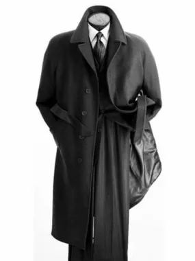 Mens Wool Trench coat - Black Color Mens Overcoat