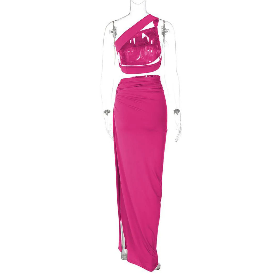 Michele One Shoulder Backless Long Dress