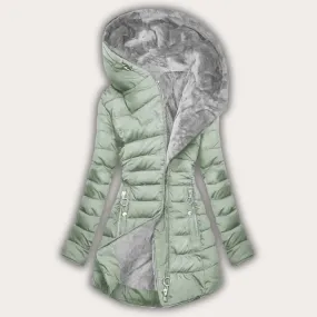 Miri |  Asymmetrical Hooded Puffer Coat for Women – Warm Winter Jacket with Faux Fur Lining, Stylish Zip-Up Front