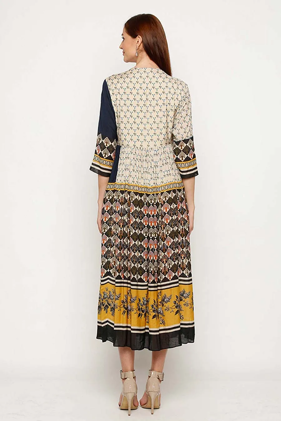 Multicolor Print Wrap Dress