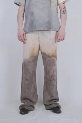 Naturally Dip-dyed Hand-knitted Trousers