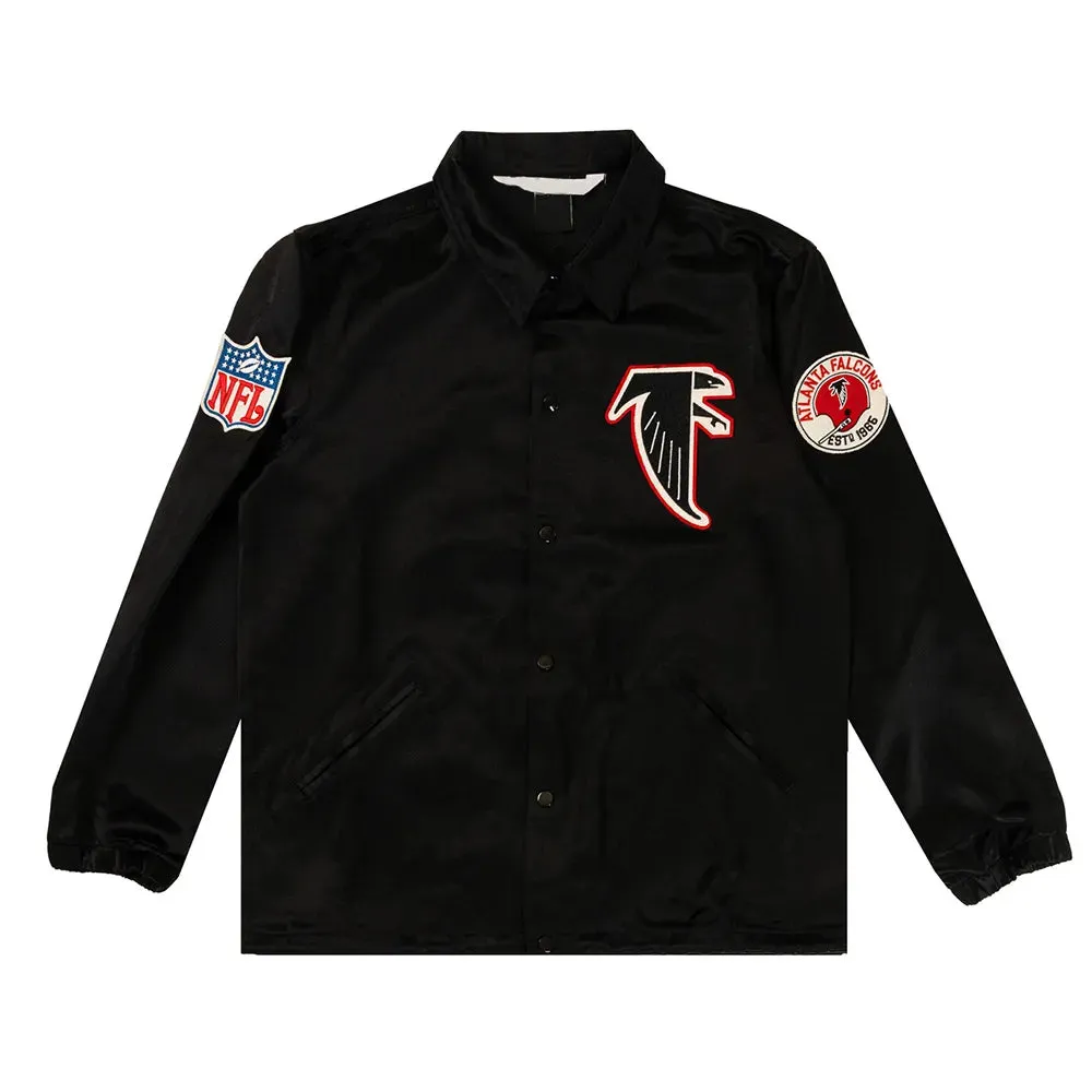 NFL Atlanta Falcons Black Satin Windbreaker