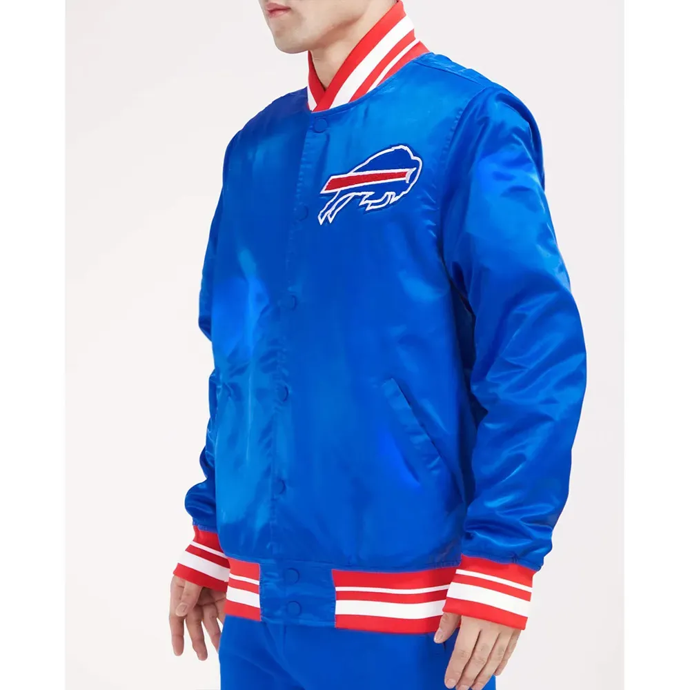 NFL Buffalo Bills Blue Satin Jacket For Men and Women