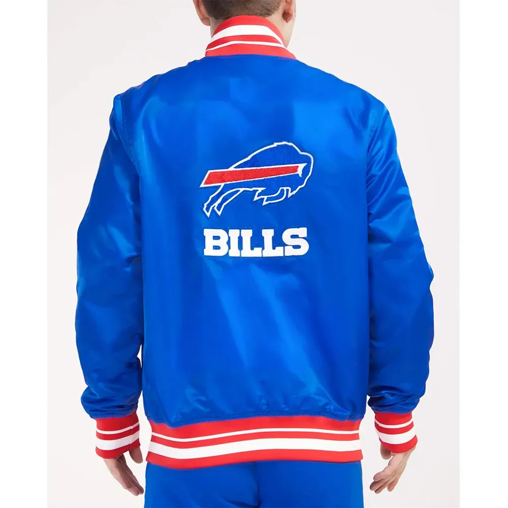 NFL Buffalo Bills Blue Satin Jacket For Men and Women