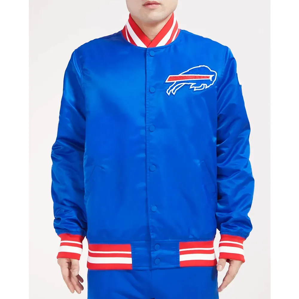 NFL Buffalo Bills Blue Satin Jacket For Men and Women