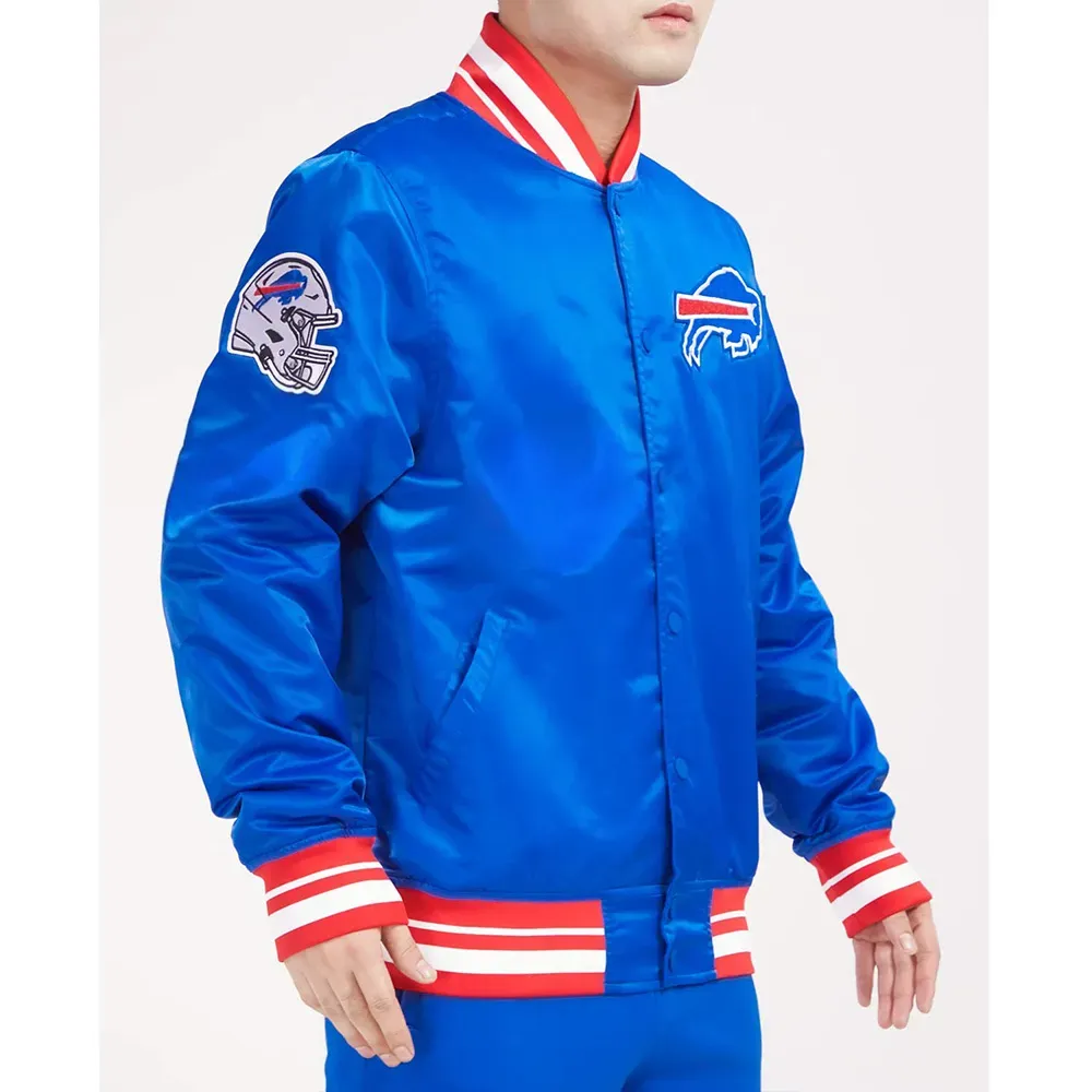 NFL Buffalo Bills Blue Satin Jacket For Men and Women