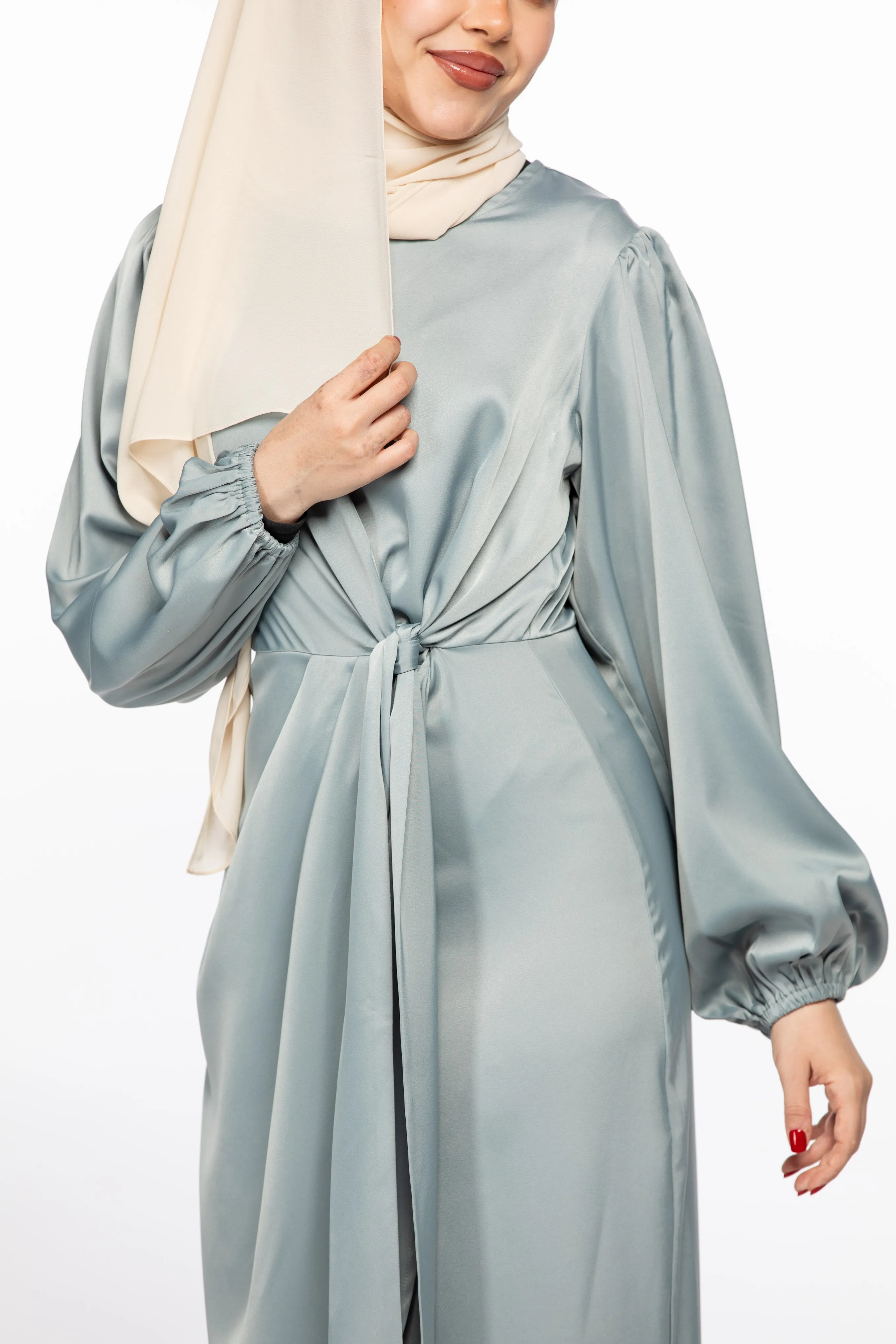 NOOR WRAP DRESS - POWDER BLUE