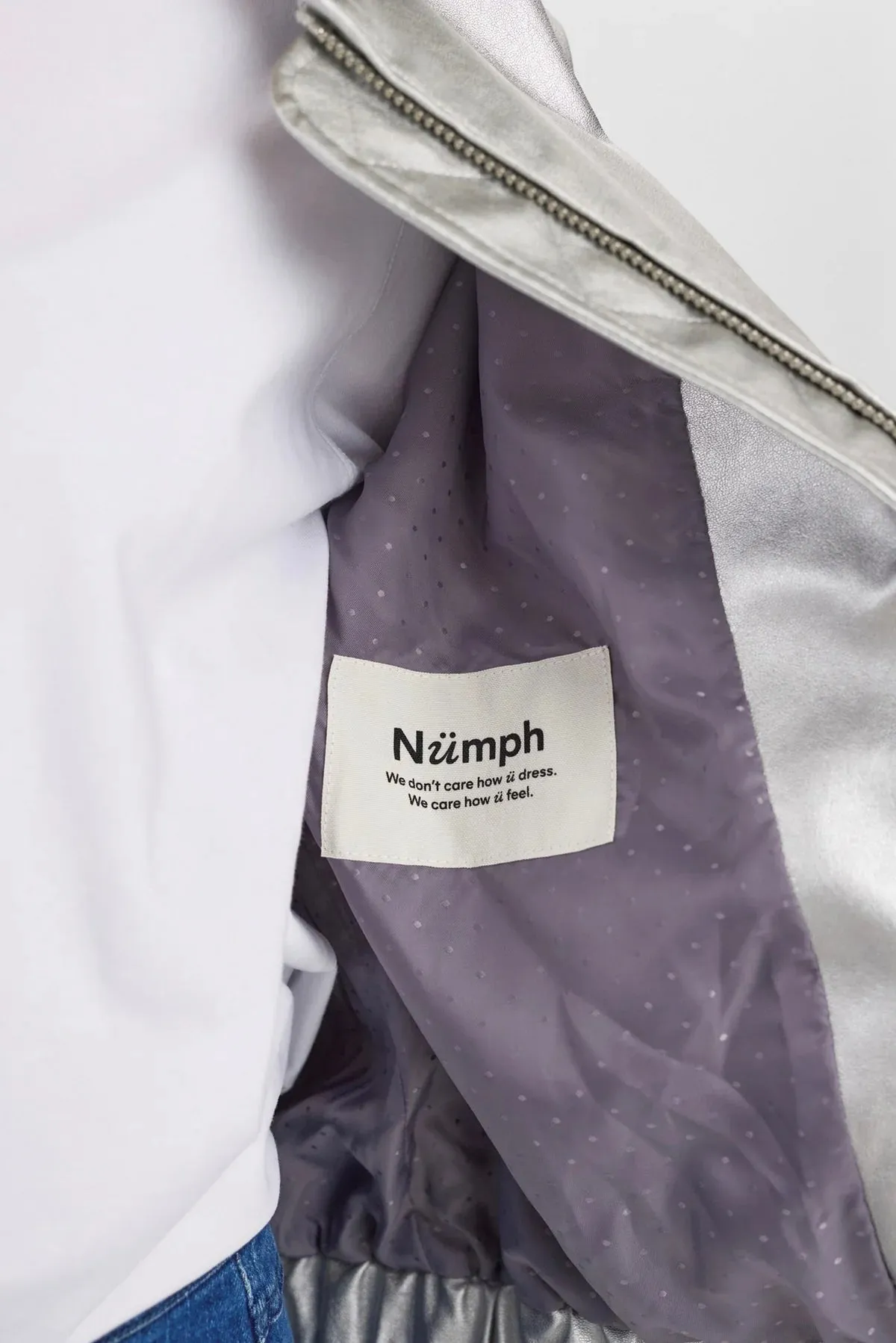 Numph Nuellanora Metallic Jacket in Silver