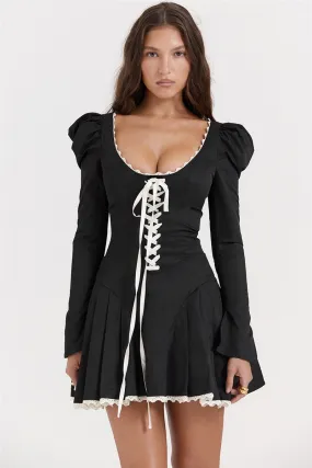 Patricia Lace Bandage Puff Sleeve Mini Dress