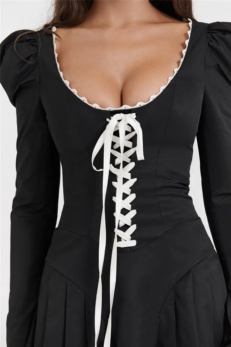 Patricia Lace Bandage Puff Sleeve Mini Dress