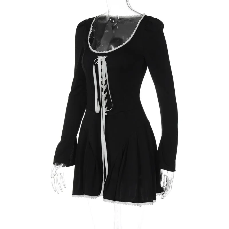 Patricia Lace Bandage Puff Sleeve Mini Dress