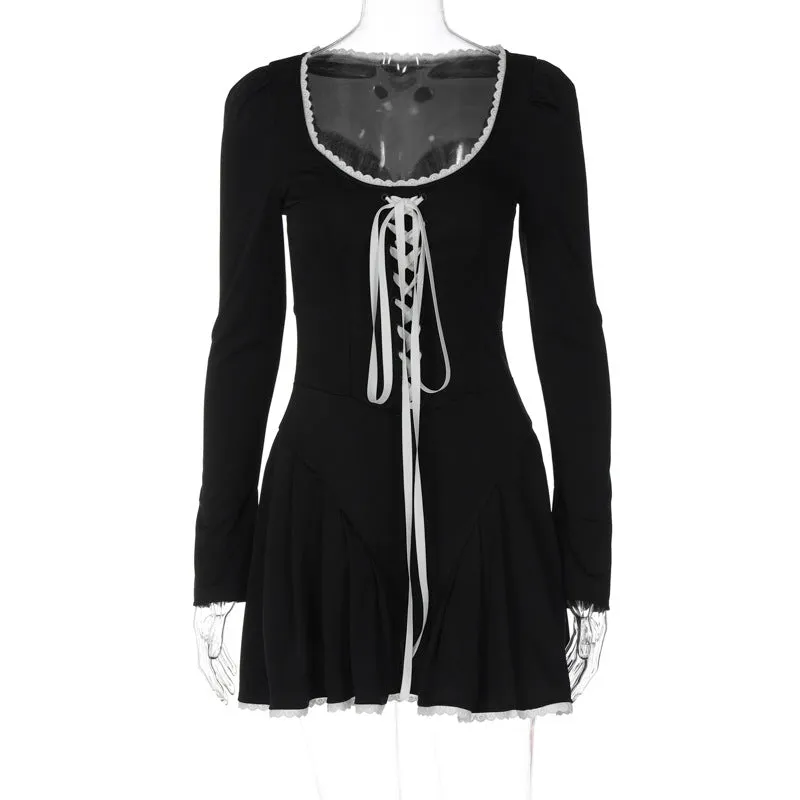 Patricia Lace Bandage Puff Sleeve Mini Dress