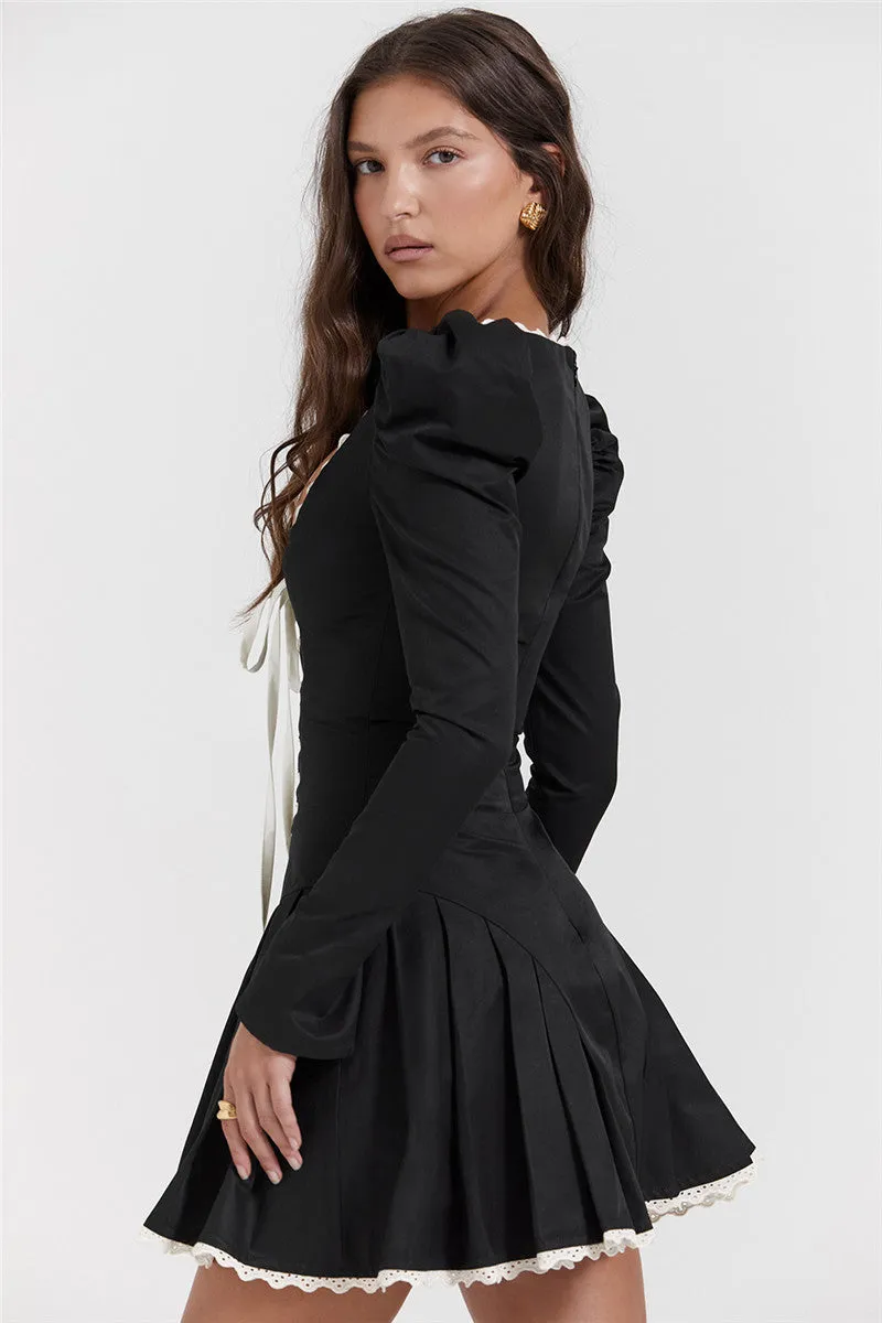 Patricia Lace Bandage Puff Sleeve Mini Dress