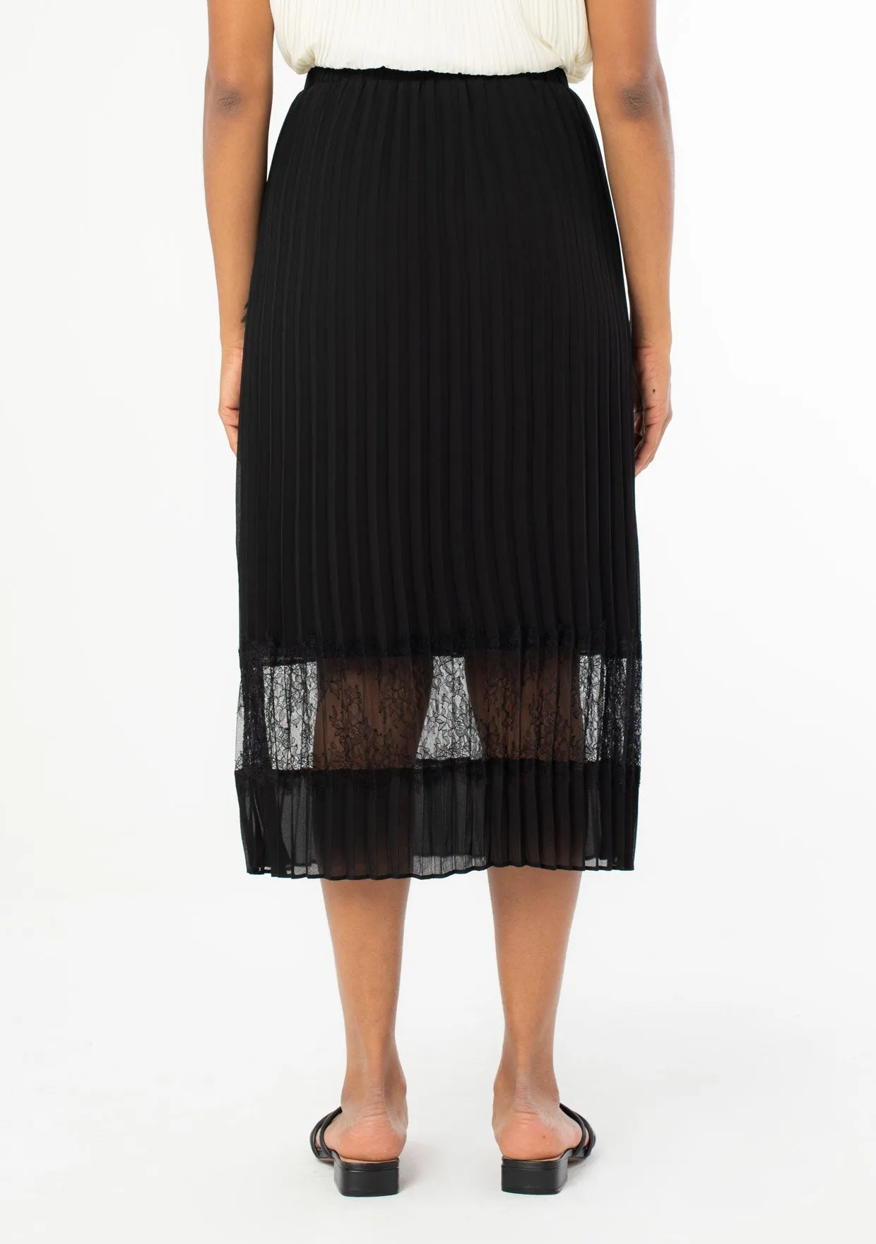Pleated Chiffon Midi Skirt