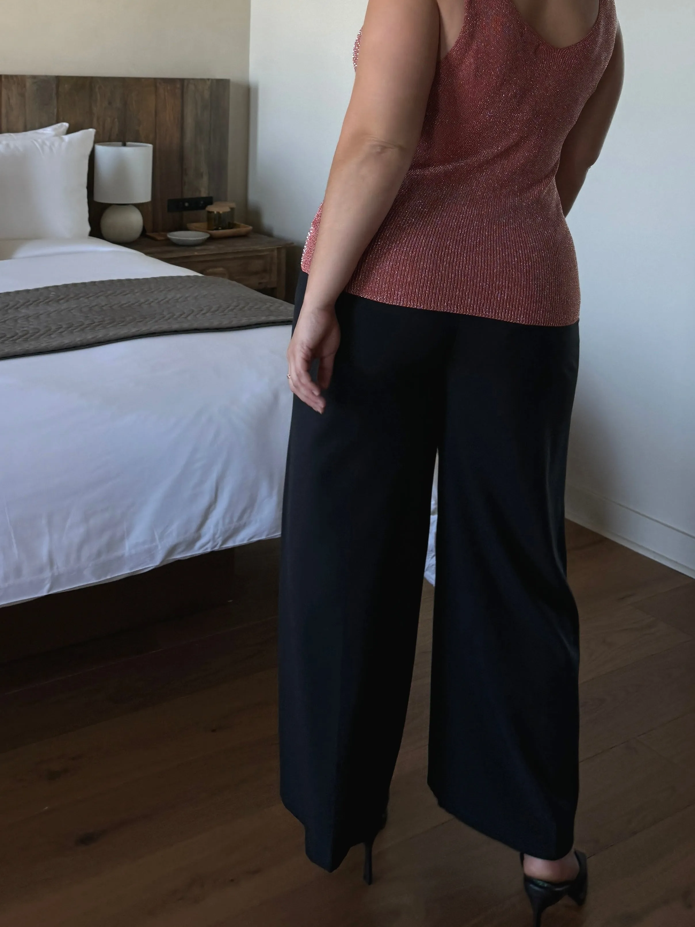 Plus Size Wide Leg Crop Trousers