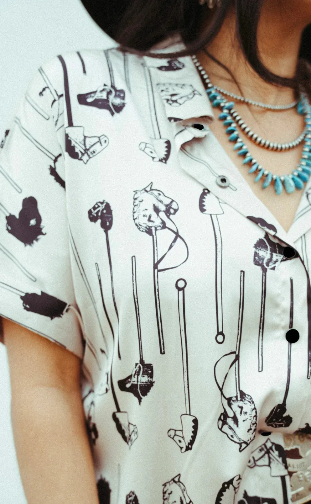 Pony Up Satin Button Shirt