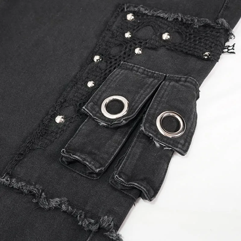 PT177 Men's distressed worn-out decadent feet pants