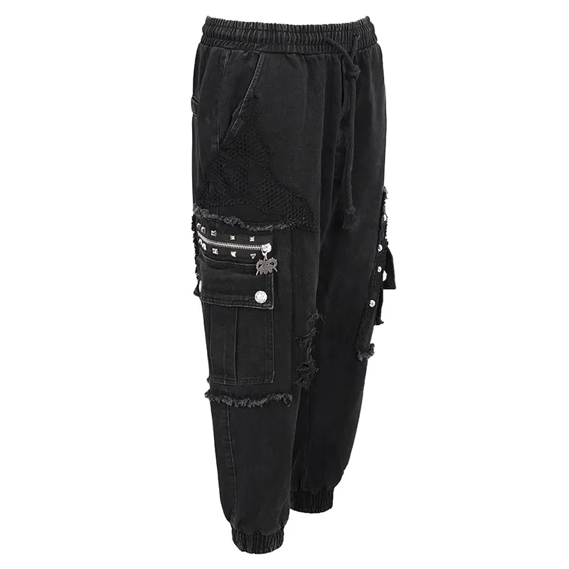 PT177 Men's distressed worn-out decadent feet pants