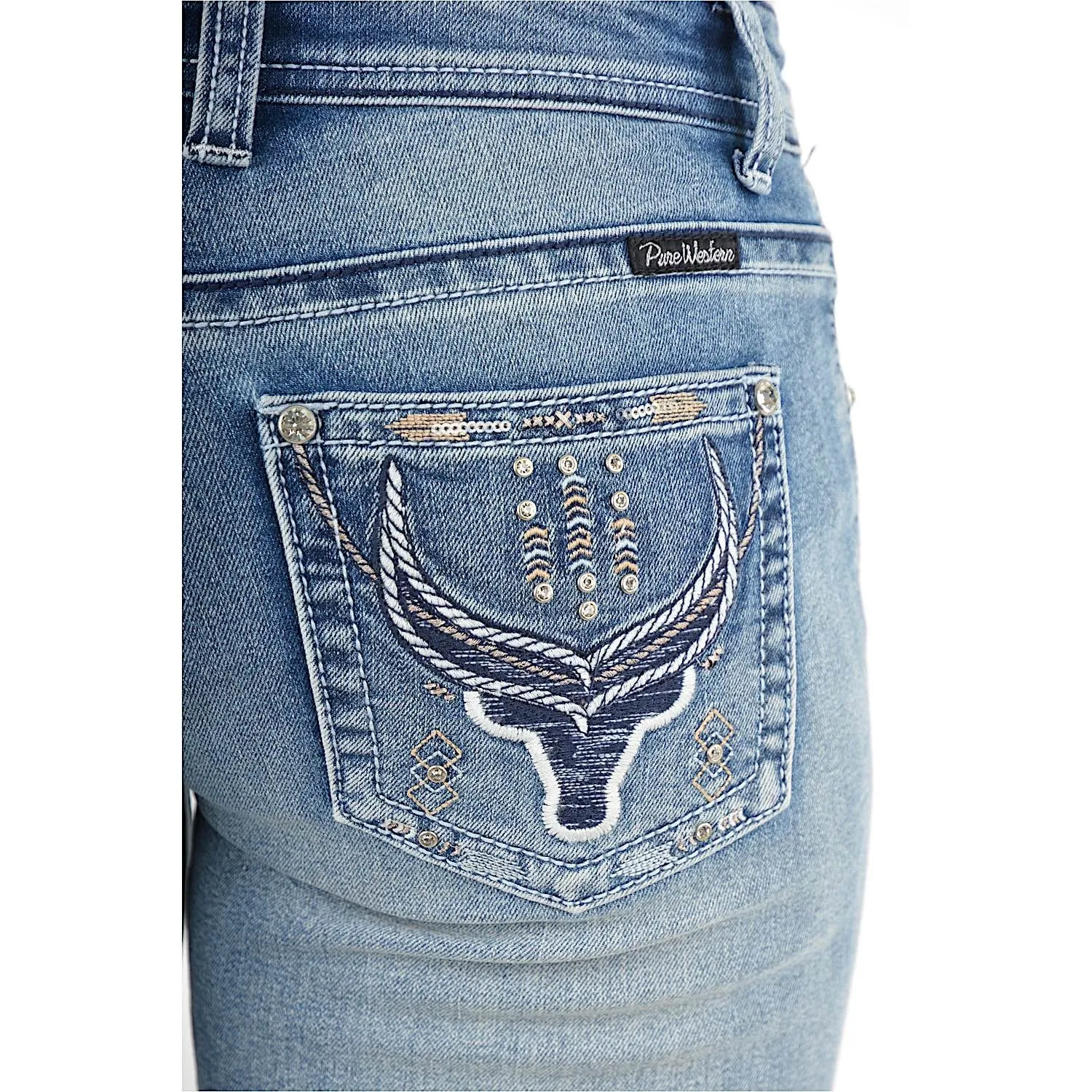 Pure Western Women's Steer Boot Cut Jean 32" Leg Moonshine