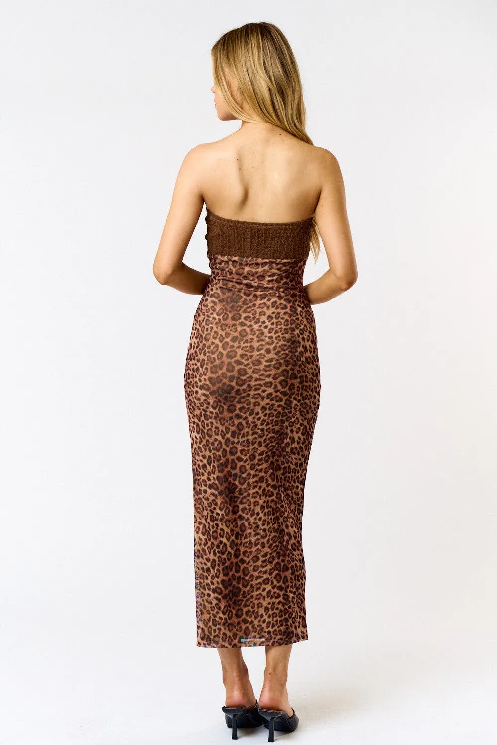"Uptown Girl" Brown Animal Print Maxi Dress