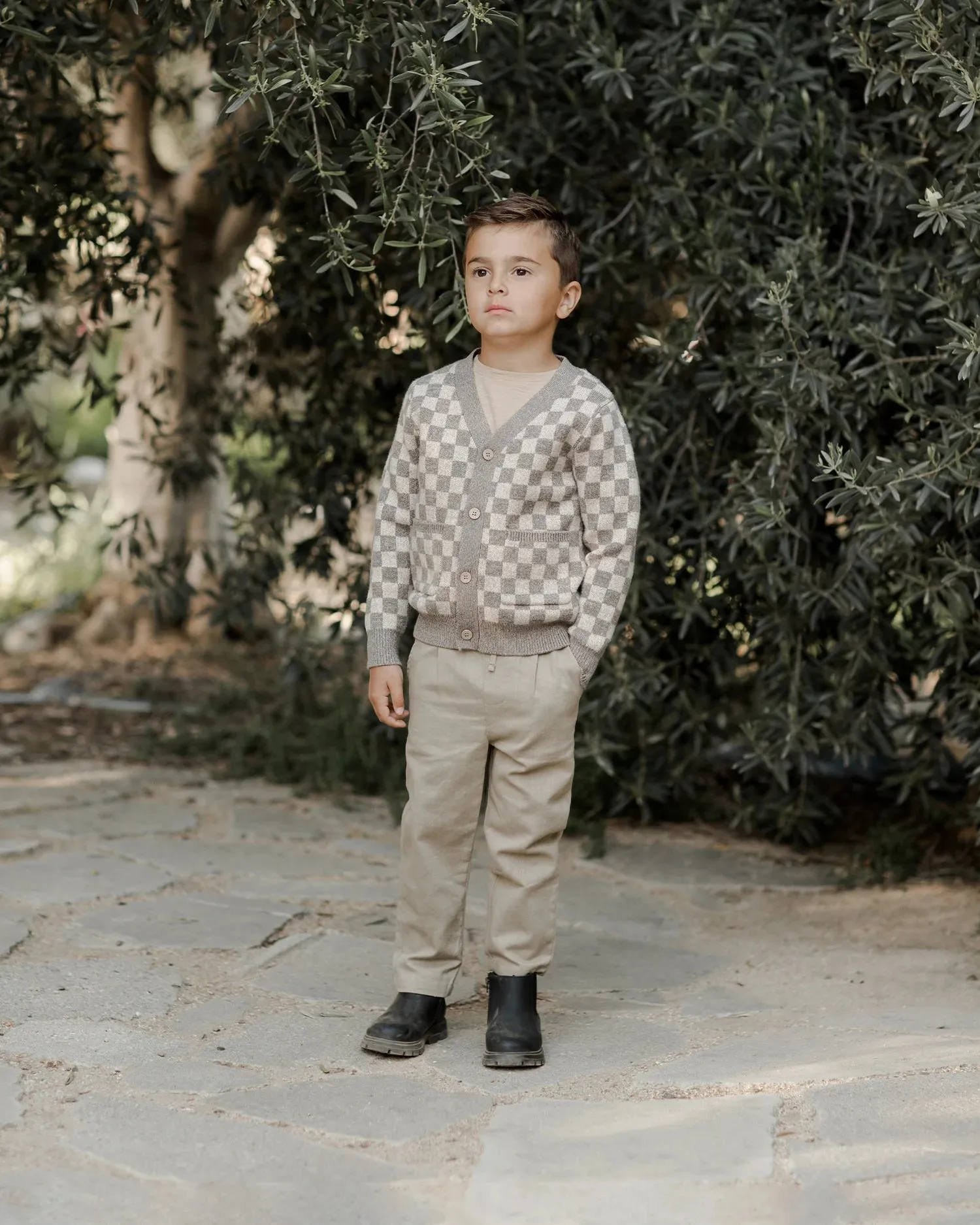 R C Heathered Check Cardigan