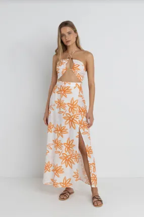 RHYTHM Sanctuary Floral Cut Out Maxi Dress - White