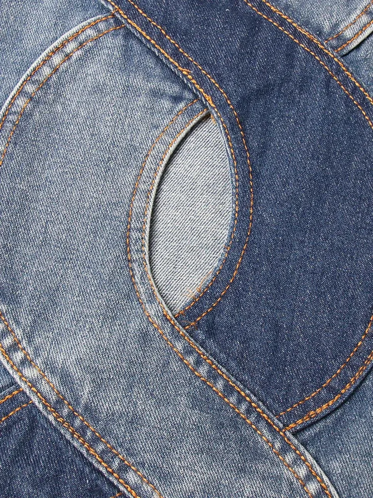 Rumia  Wave Cut Out Denim Jacket