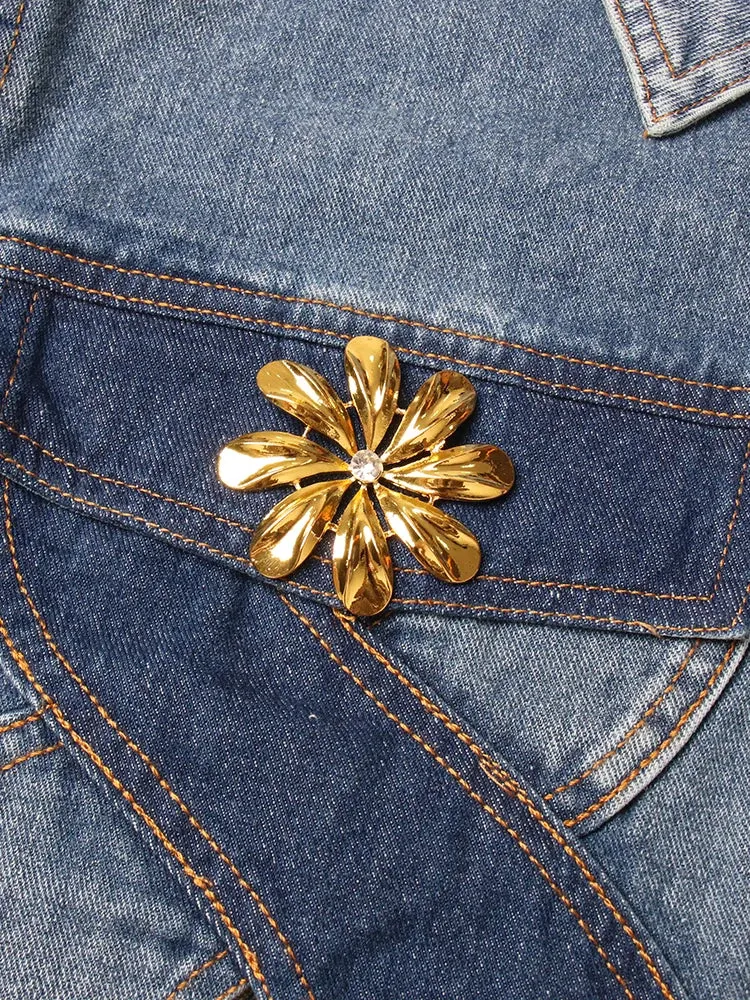 Rumia  Wave Cut Out Denim Jacket