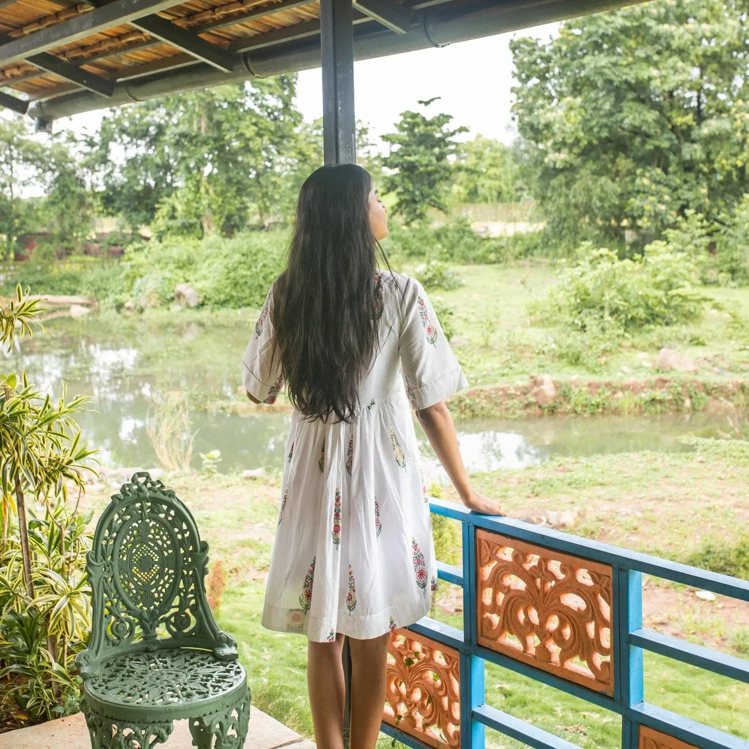 Saanjh Multi Cypress Short Dress
