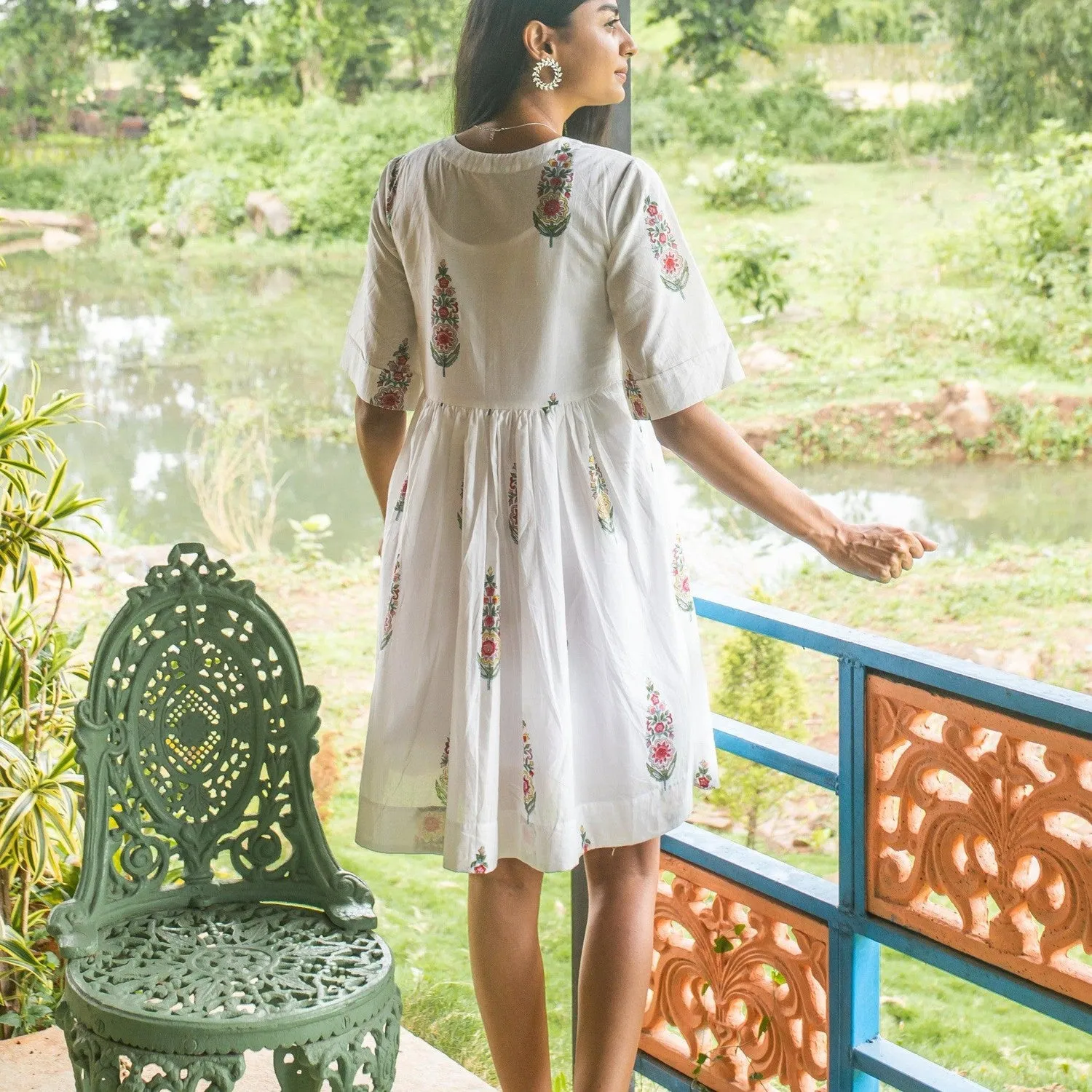 Saanjh Multi Cypress Short Dress