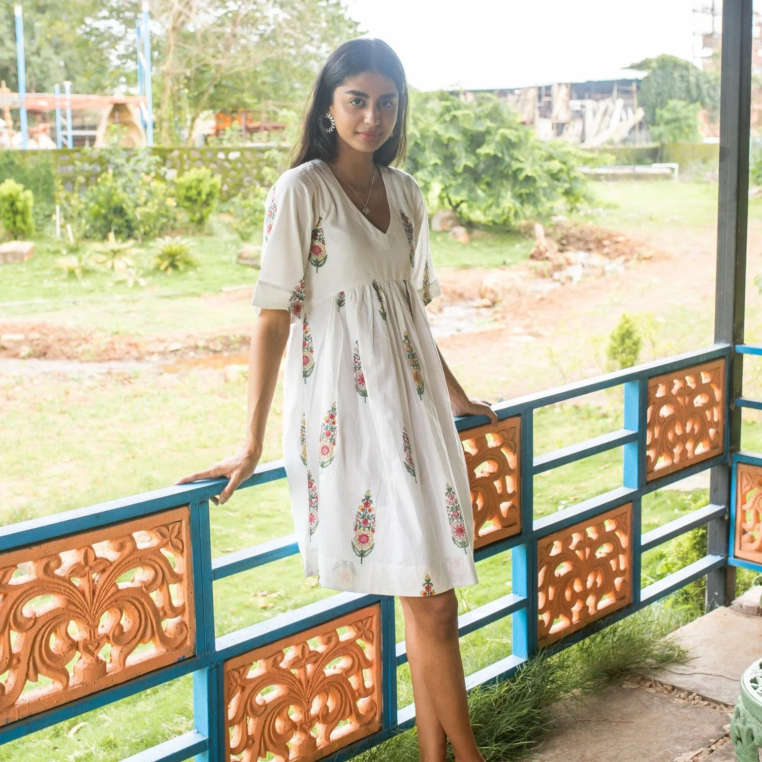 Saanjh Multi Cypress Short Dress
