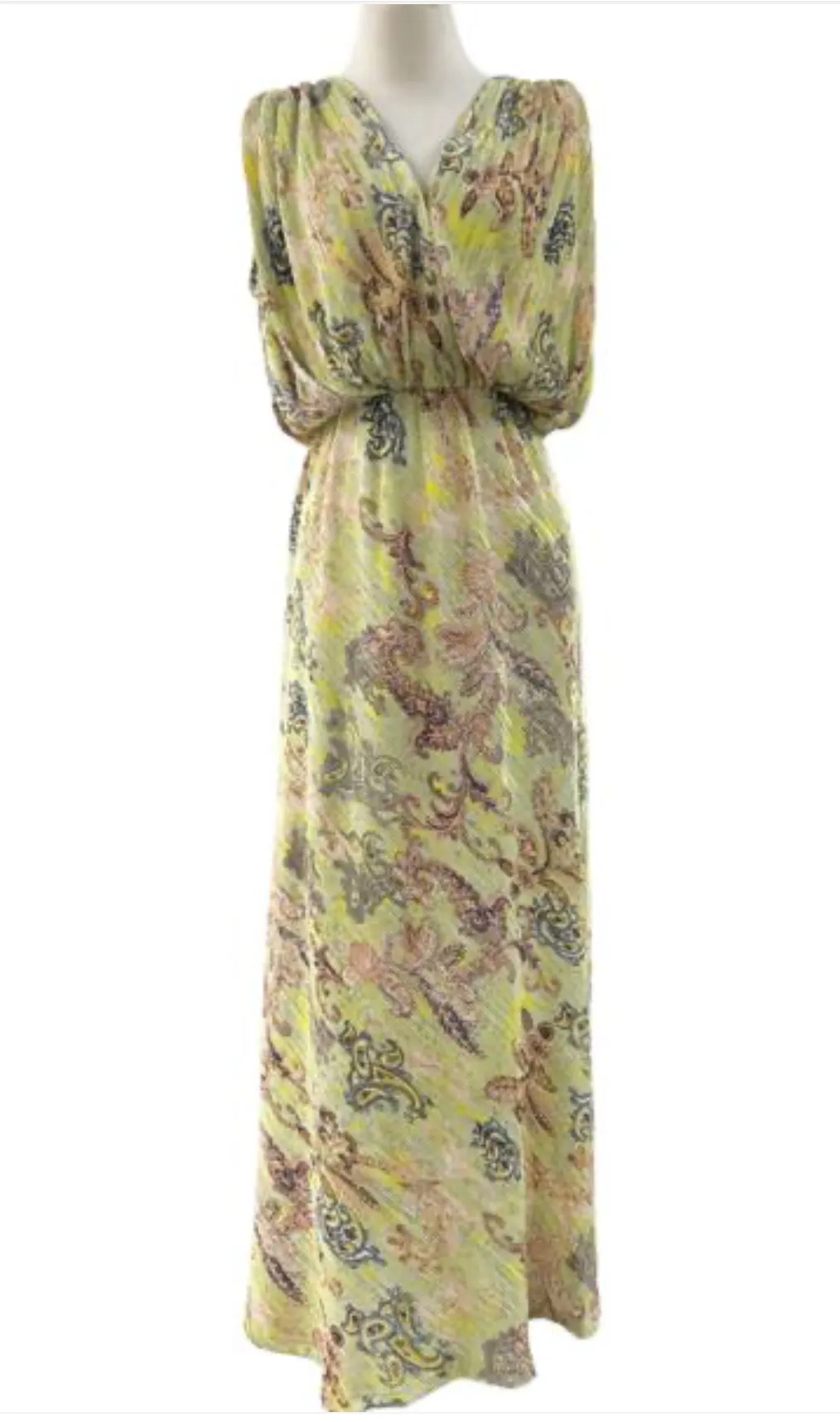 Sage/Pink Paisley Maxi Dress JD327